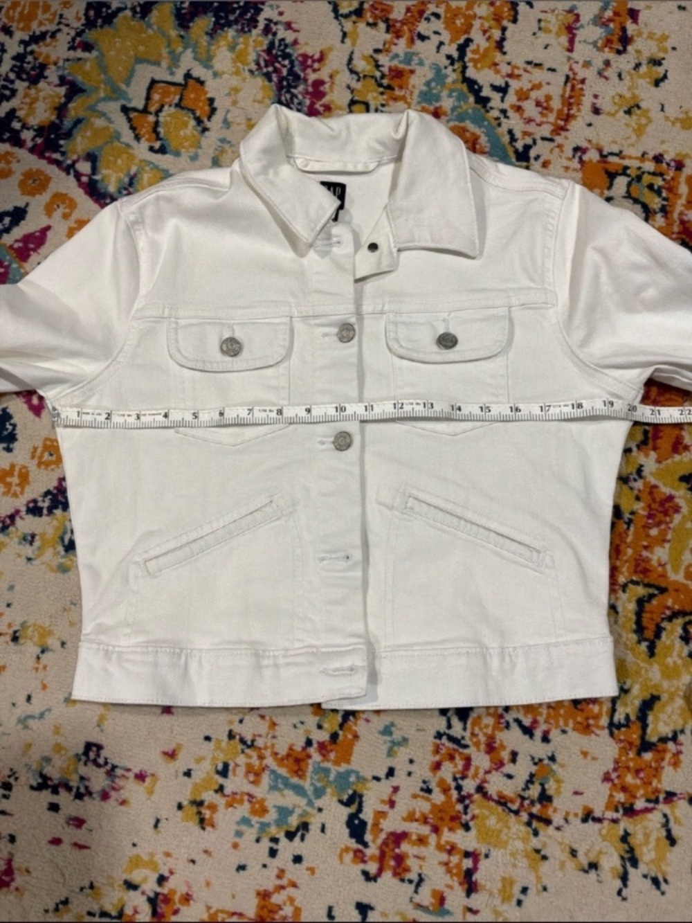 GAP White Women's Denim Jacket - Classic Button Front